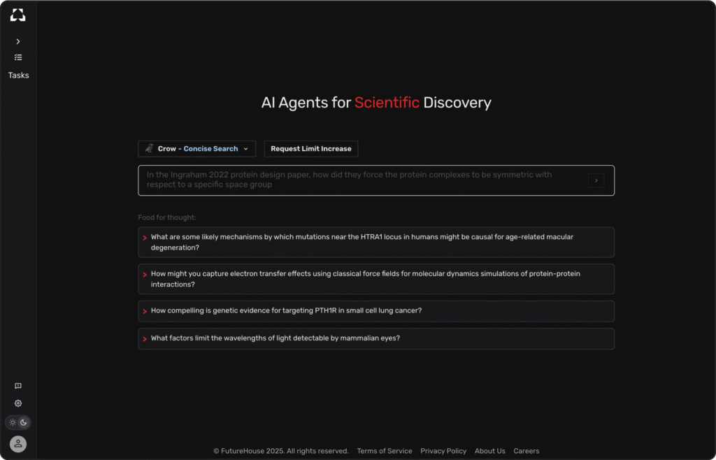 AI Agents for scientific discovery in the FutureHouse platform